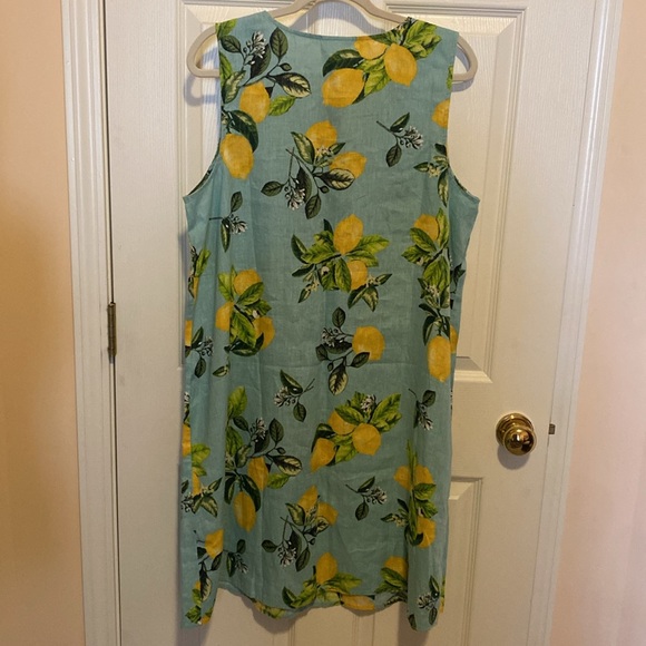 J Jill Love Linen Lemon 🍋 Print Dress - Picture 6 of 7